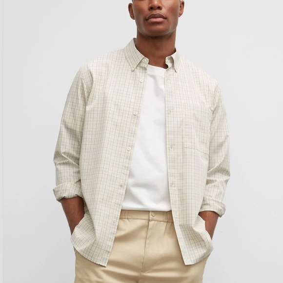 Long Sleeve Small Check Poplin Shirt - New With Tags - NEVER WORN - Blue Multi - Picture 1 of 4